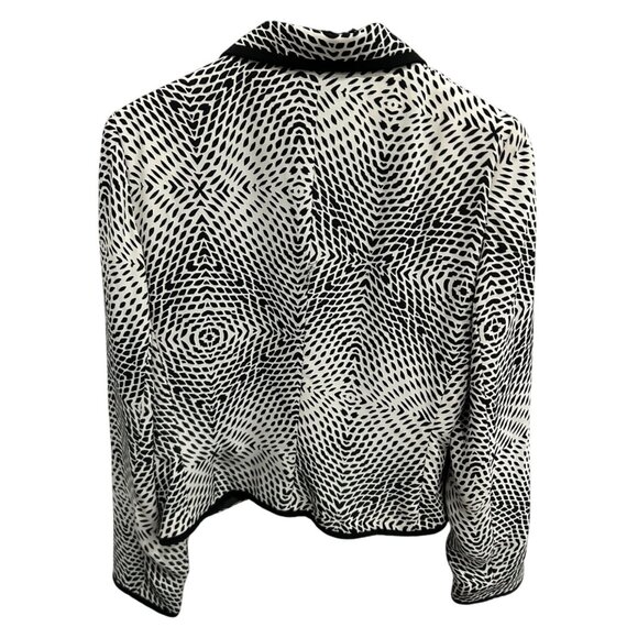 Roth LeCover Blazer Jacket Size 8 Geometric Pattern Button Up Pockets - Picture 2 of 9